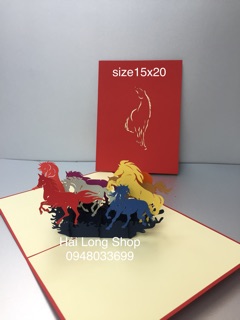 Bát Mã 2  -  Horse  -  Thiệp 3D