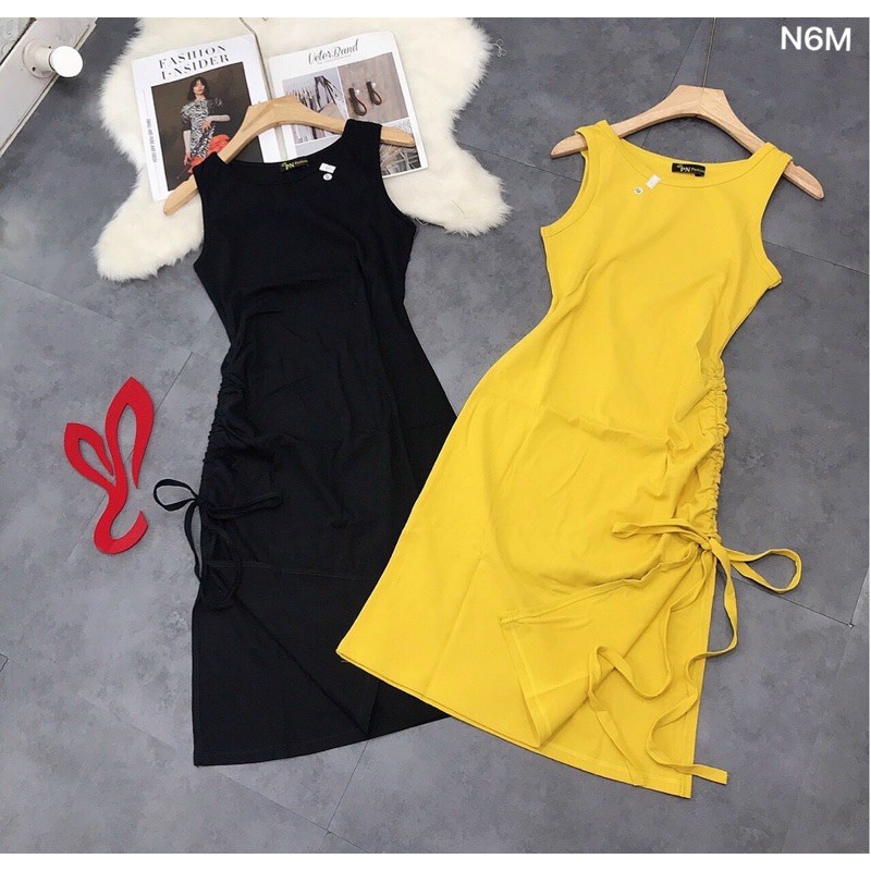 Đầm thun sát nách rút dây