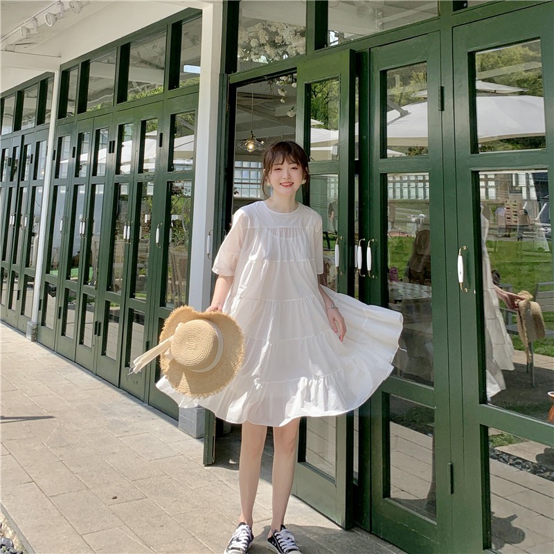 Đầm  xếp ly xòe babydoll Korea