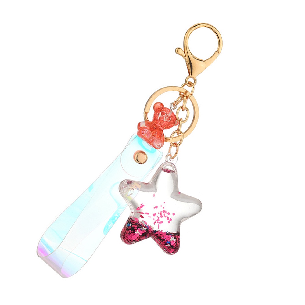 Móc Khóa Hình Lọ Thủy Tinh Đính Kim Tuyến Nhiều Màu Sắc Thời Trang