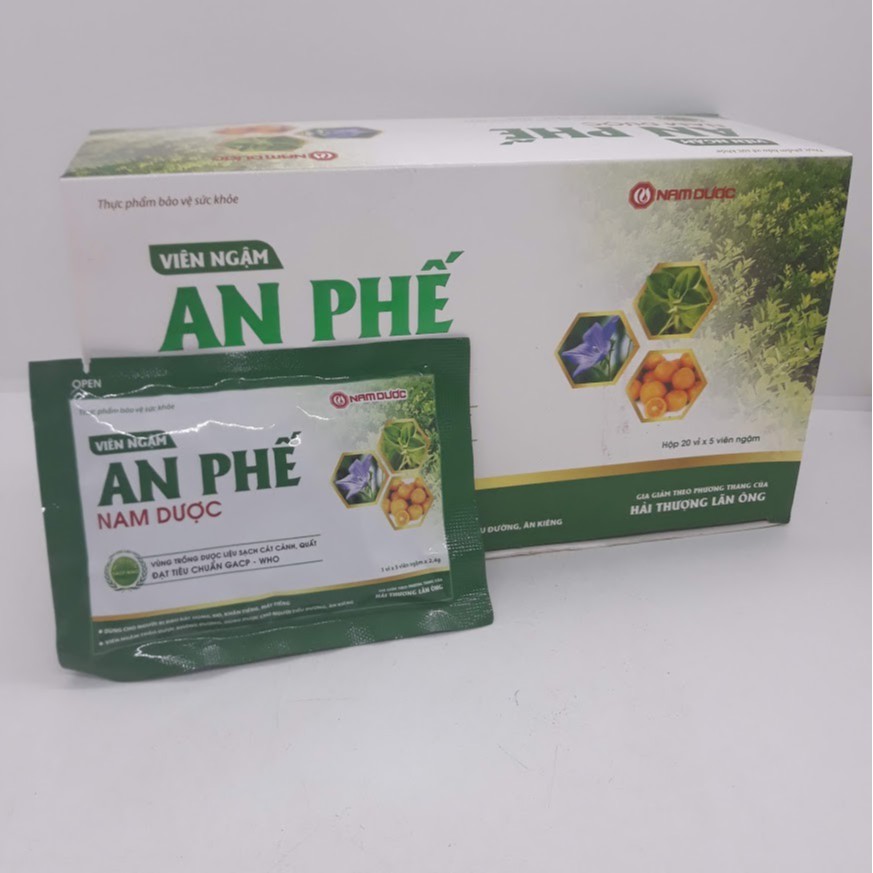 Viên ngậm An Phế Nam dược hộp 20 vỉ x 5 viên