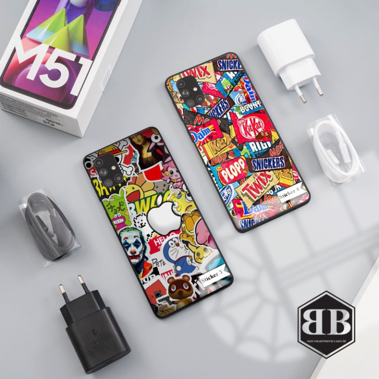Ốp lưng kính cường lực Samsung Galaxy M51 hình sticker