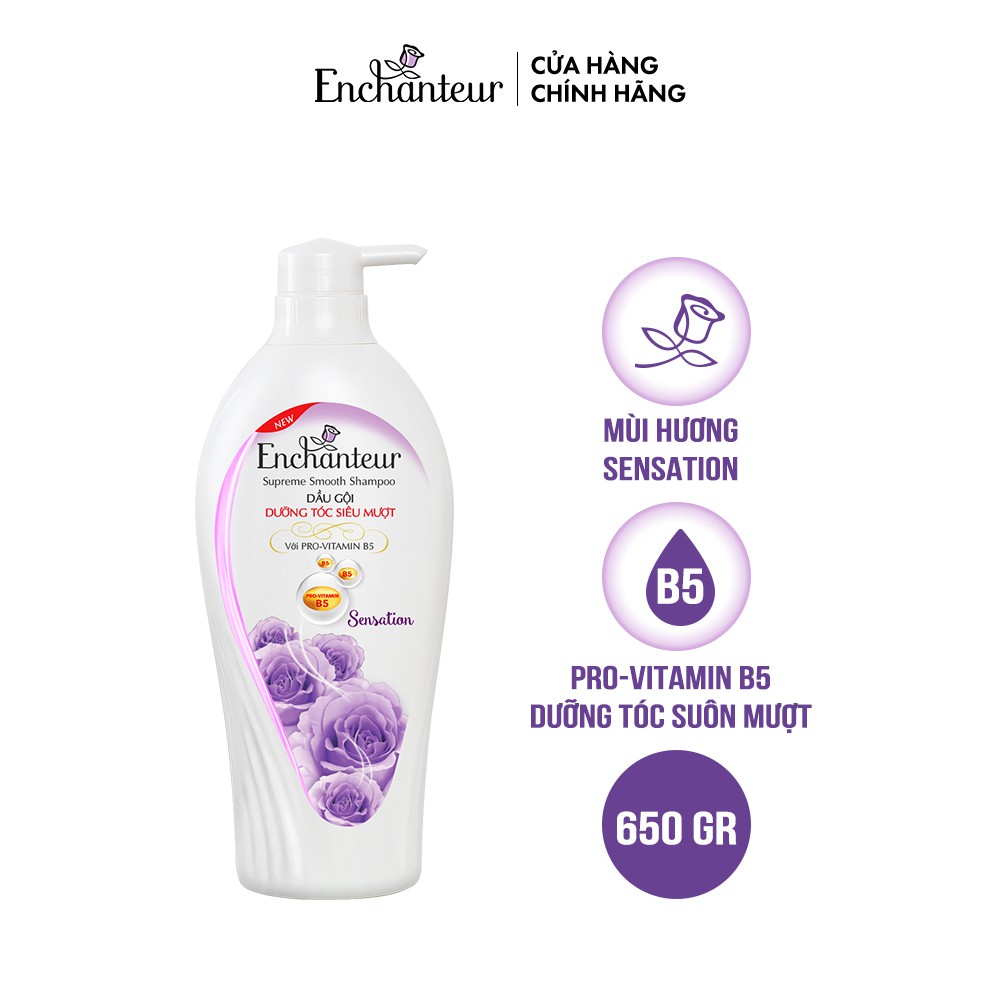 [Mã FMCGMALL -8% đơn 250K] [Deal độc quyền] Dầu gội Enchanteur Sensation dưỡng tóc siêu mượt 650gr