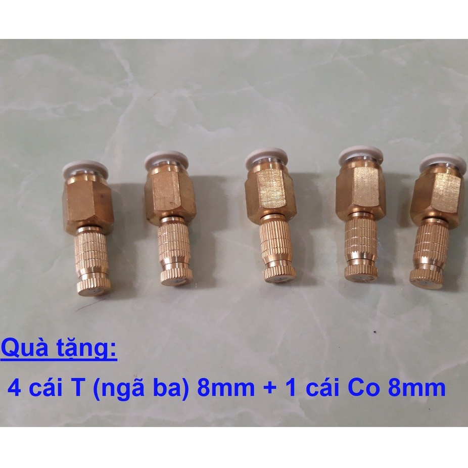 Combo 5 bộ đế cuối thẳng + béc phun sương số 1-8 TẶNG 5 CO, T
