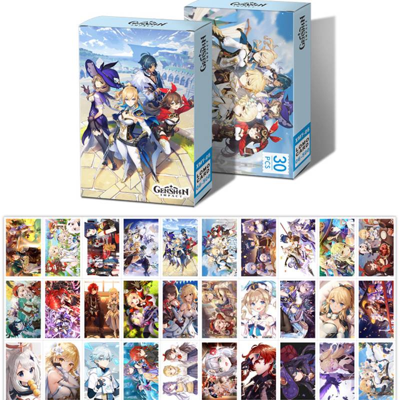 Bộ 30 Ảnh Thẻ Lomo Nhóm Game Genshin Mini Postcard Lomo Cards Photo Card Fans Gift Collection kids Stationery gift