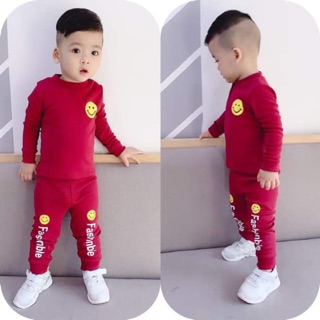 Bộ Bozip Mềm Dài Tay Mặt Cười Bé Trai/Bé Gái DP117