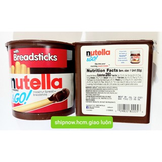 Bánh que chấm nutella socola hạt dẻ 52 gr 1 hộp.7.2021