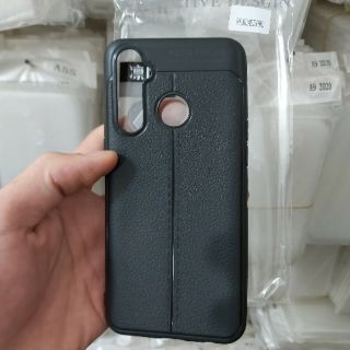 Ốp Lưng Realme 5 pro Dẻo Giả Da Đen Đẹp siêu bền tặng kính cường lực full màn hình