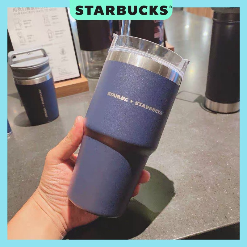 Ly giữ nhiệt Stanley + Starbucks màu xanh đen sơn nhám dung tích 590ml