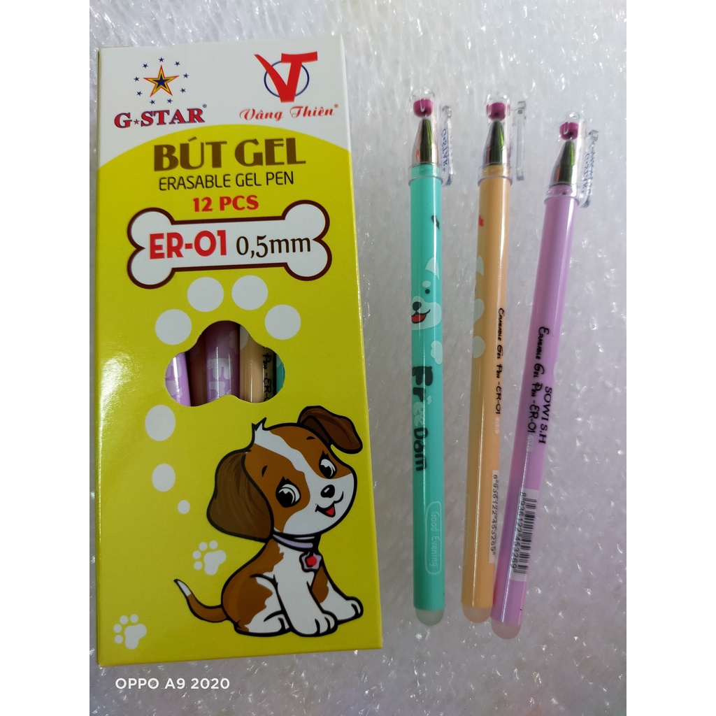 Hộp 12 cây bút gel tím xoá được ER-01 Gstar