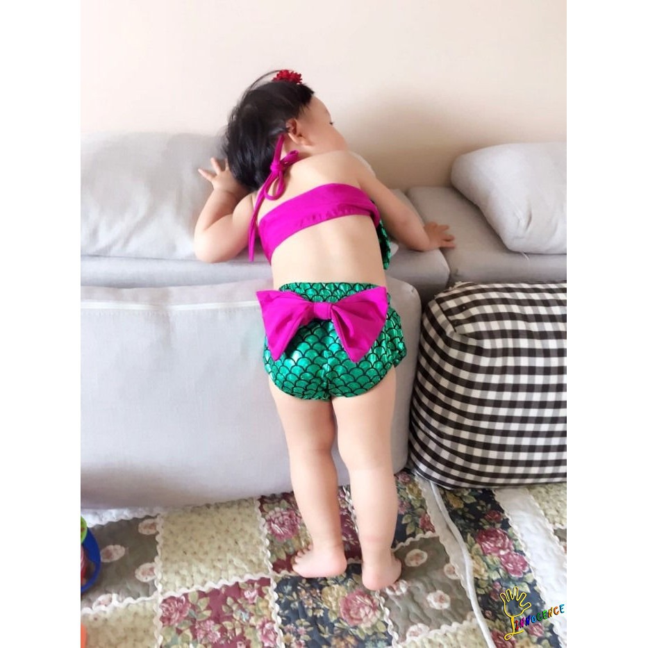 ❤XZQ-New Fashion Baby Girls Mermaid Bikini Set Bowknot Swimsuit Costume