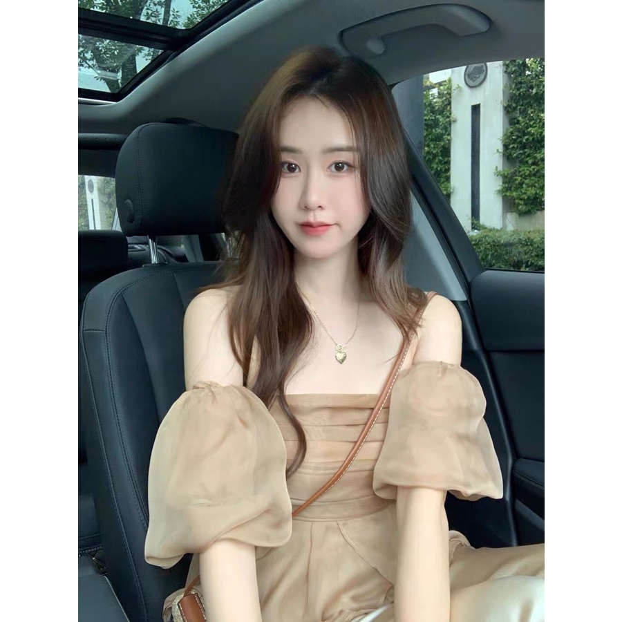 ÁO CROPTOP PEPLUM XANH XẾP NGỰC RỚT TAY PHỒNG