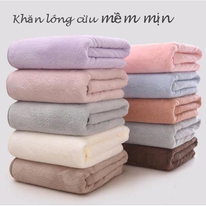 KHĂN TẮM LÔNG CỪU HÀN QUỐC SIZE LỚN SIÊU THẤM HÚT - KHĂN QUẤN TẮM, KHĂN Ủ TÓC, QUẤN TÓC THÔNG MINH