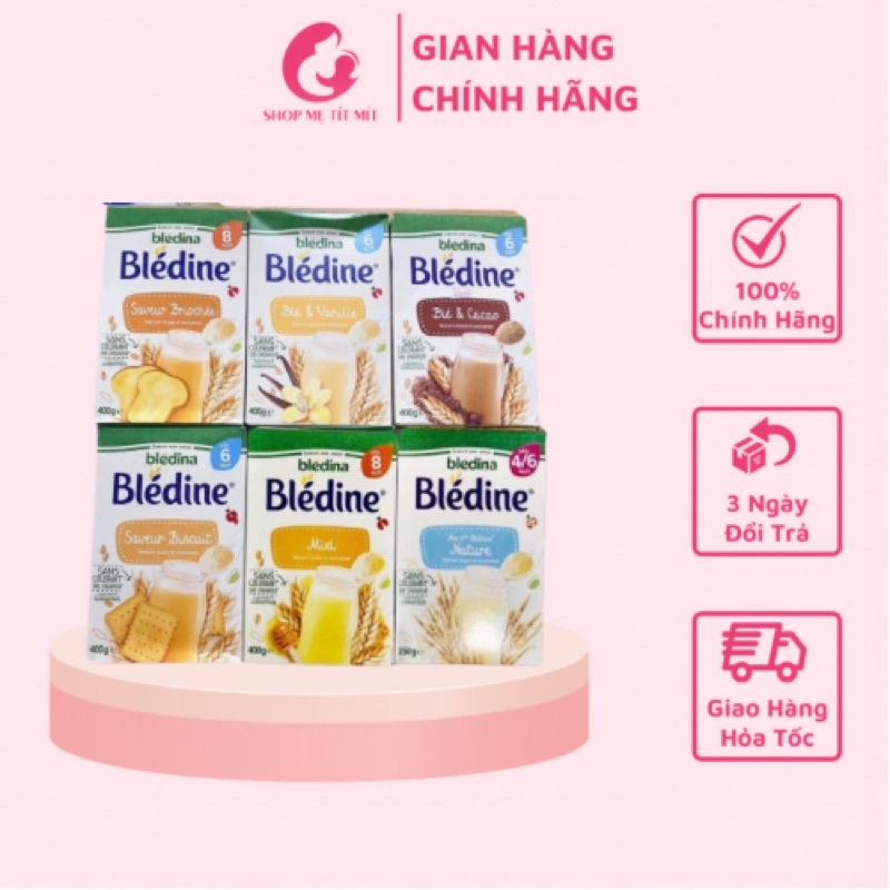 Bột lắc pha sữa, ngũ cốc pha sữa Bliedina Pháp đủ vị từ 4m+