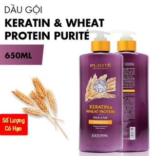 [ Giảm Sốc ] Dầu gội Purité Keratin & Wheat Protein dày bồng bềnh 650ml
