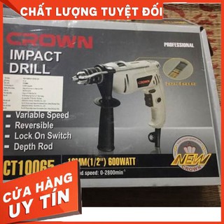 Máy khoan tay crown ct10065-600w