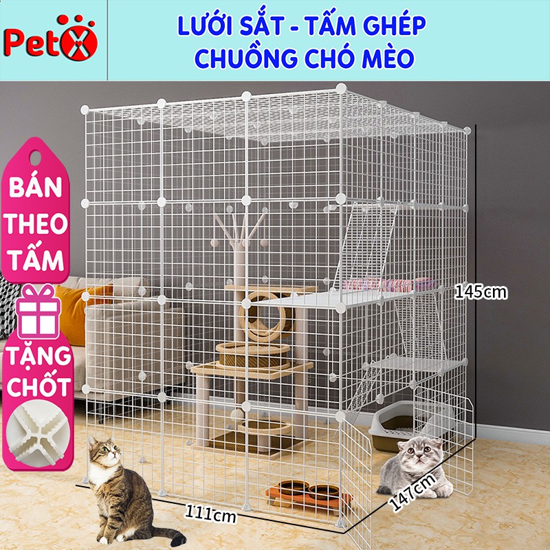 Chuồng mèo lắp ghép đa năng bán giá rẻ từng miếng lưới sắt thép nhiều loại tấm lắp thành quây 2, 3, 4 tầng cho thú cưng