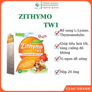 Ống uống ăn ngon  ZITHYMO TW1 Bổ sung vitamin acid amin tăng cường đề kháng, tiêu hoá , ăn ngon ( Hộp 20 ống)