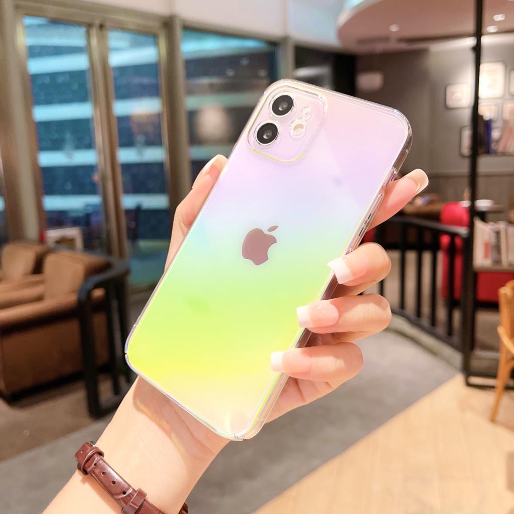 Ốp Điện Thoại Nhựa PC Cứng Trong Suốt Màu Gradient Cho IPhone 14 13 Pro Max 13 11 12 Pro Max Mini XS X XR 8 7 Plus SE 2020