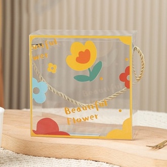 Hộp nhựa mica trong suốt có quai xách đựng quà bánh kẹo lễ Tết, Valetine, Sinh nhật, Trung thu đẹp