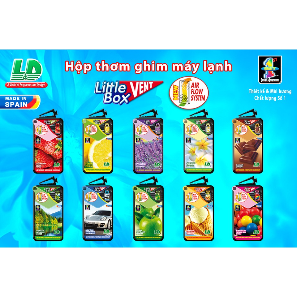 Hộp thơm ghim máy lạnh L&amp;D LITTLE BOX New Car 5ml