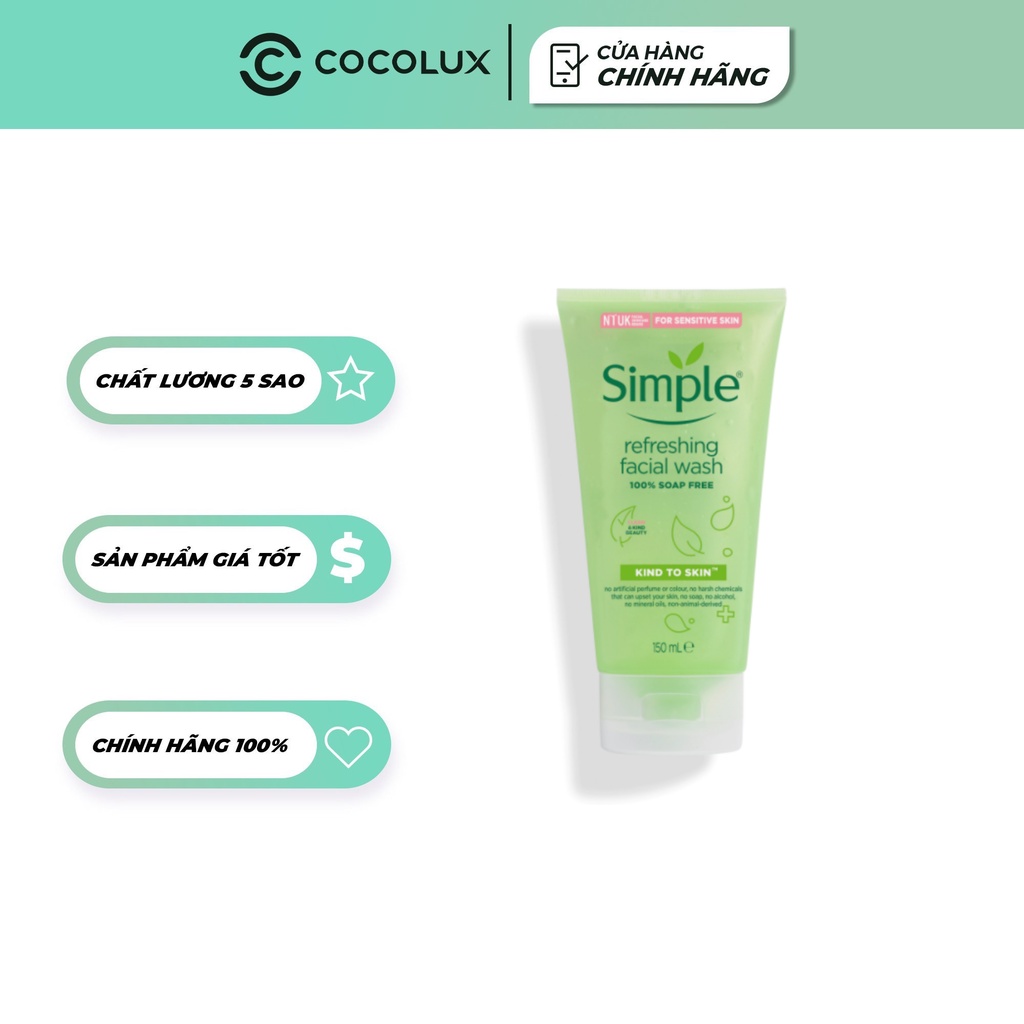 Sữa rửa mặt Simple Kind To Skin Refreshing Facial Wash Gel