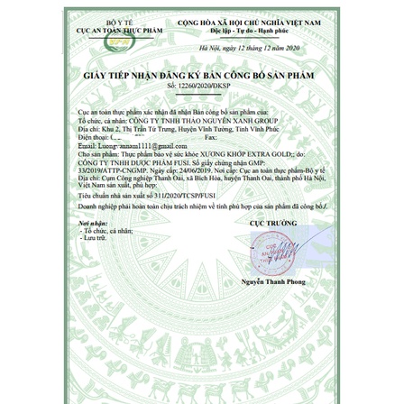 Viên uống giảm đau nhức Xương Khớp Extra Gold - thành phần Glucosamin kết hợp thảo dược  - Hộp 30 viên