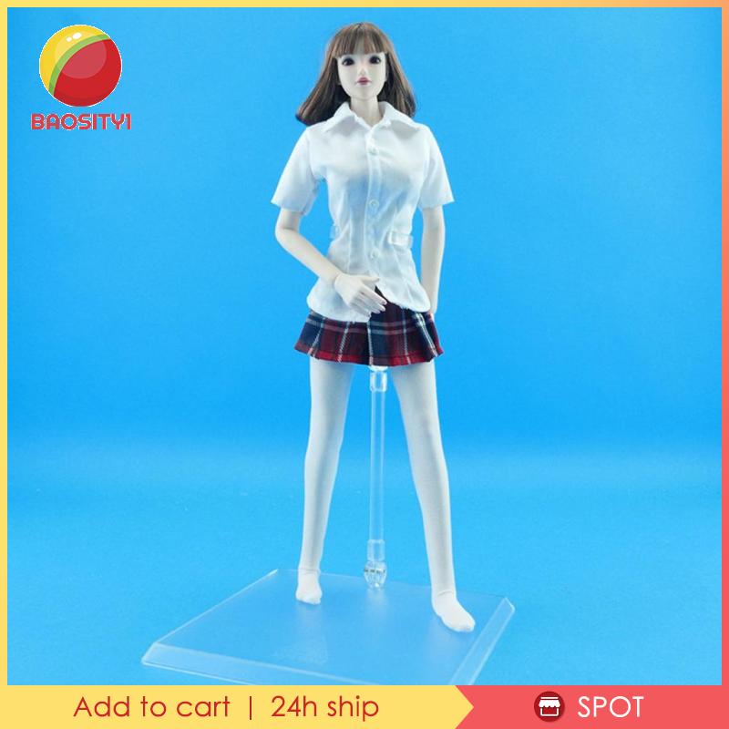 [Baosity1] Áo Sơ Mi Trắng Tay Ngắn Cho Mô Hình Nữ 12 &quot;Tỷ Lệ 1 / 6