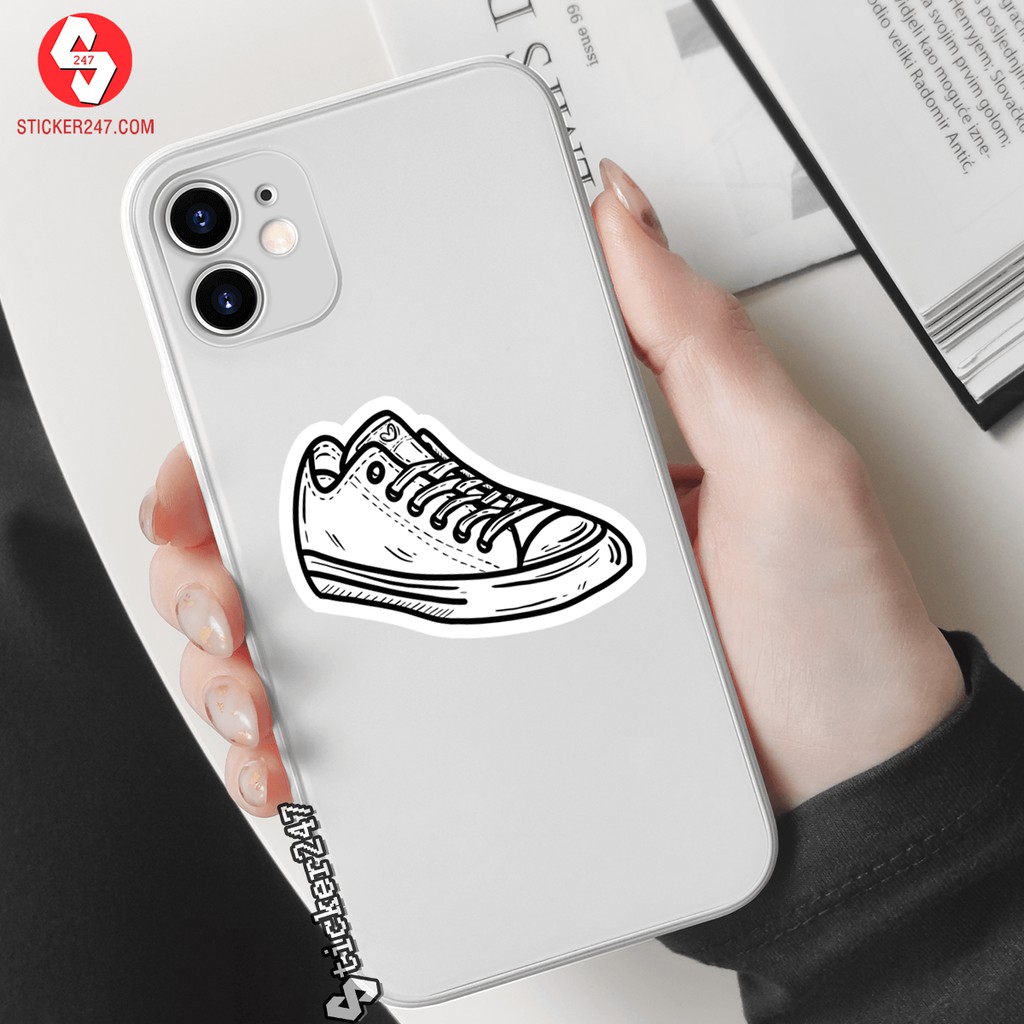 Sticker dán hình giày Sneaker trắng đen siêu cool được chọn mẫu | SNE0001 | Sticker 247