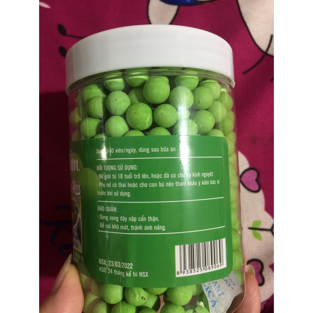 Viên mầm đậu nành Hông Sâm Matcha Giảm cân đẹp dáng đẹp da hũ 500g