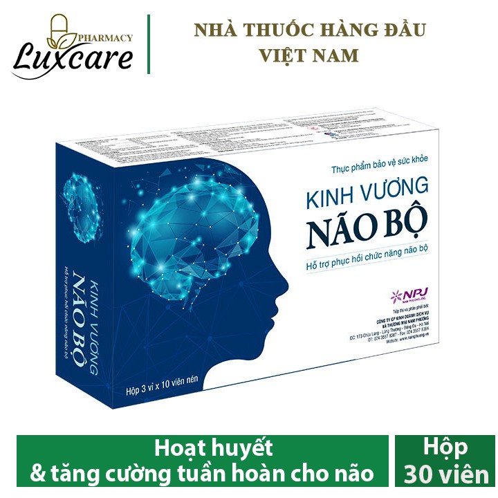 KINH VƯƠNG NÃO BỘ - Hỗ Trợ Phục Hồi Chức Năng Não Bộ (Hộp 30 viên)