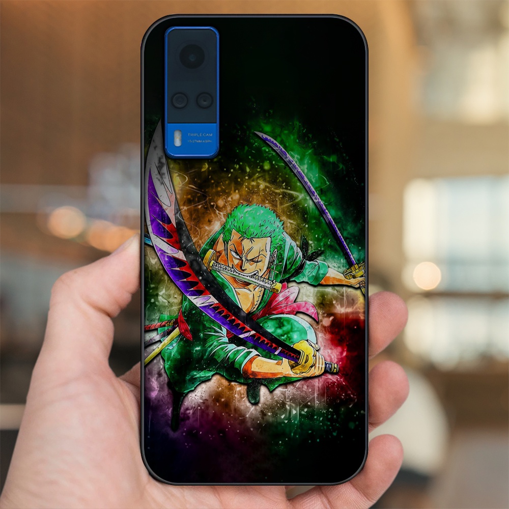 Ốp lưng Vivo Y51 2020, Y53s viền đen in hình Zoro One Piece