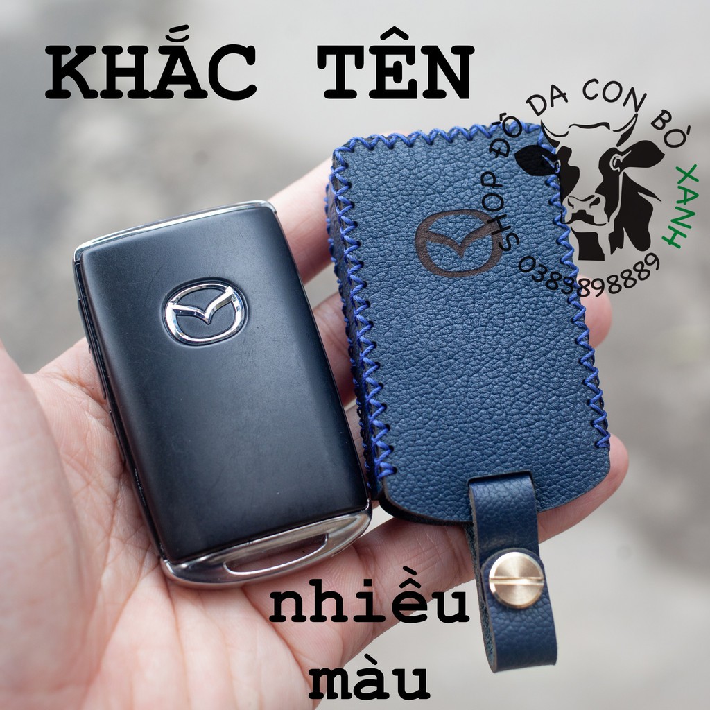 Da thật Bao da chìa khoá mazda3, CX3, CX30, CX 3, CX 30 2020 2021 handmade 003