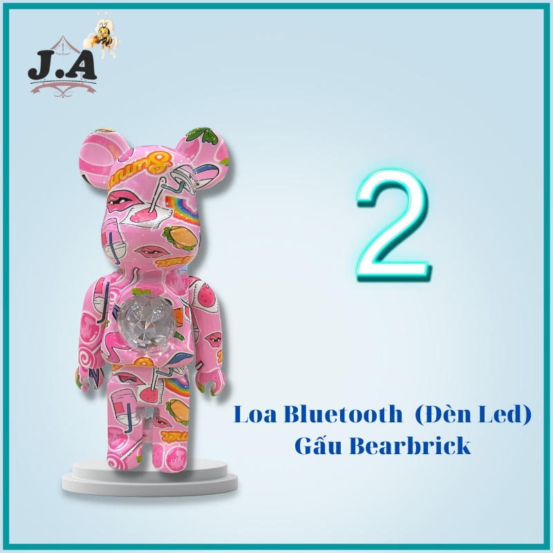 (MẪU MỚI) Loa Bluetooth Gấu Bearbrick Đèn Led, Âm Thanh To Rõ Nét, Decor Bàn Làm Việc, Bảo Hành 1 Đổi 1 (JA SHOP)