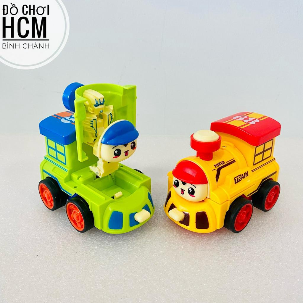 Đồ chơi trẻ em xe poli biến hình tàu lửa cho bé thích mô hình xe, tàu hỏa chạy đà, xe lửa đà đẩy poly