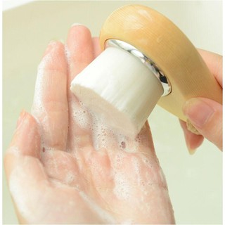 Cọ rửa mặt, Bàn chải để rửa mặt bằng sợi tre mềm mịn - Bàn chải rửa mặt cán gỗ