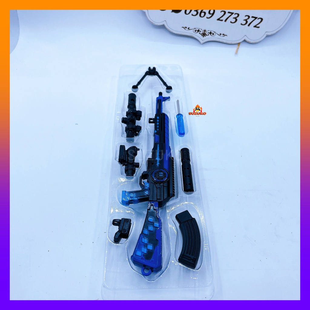 Mô hình súng kim loại lắp ráp pubg, csgo free fire đồ chơi lắp ráp AKM PEL Roaring Dreamer nhân vật dài 20cm sưu tầm