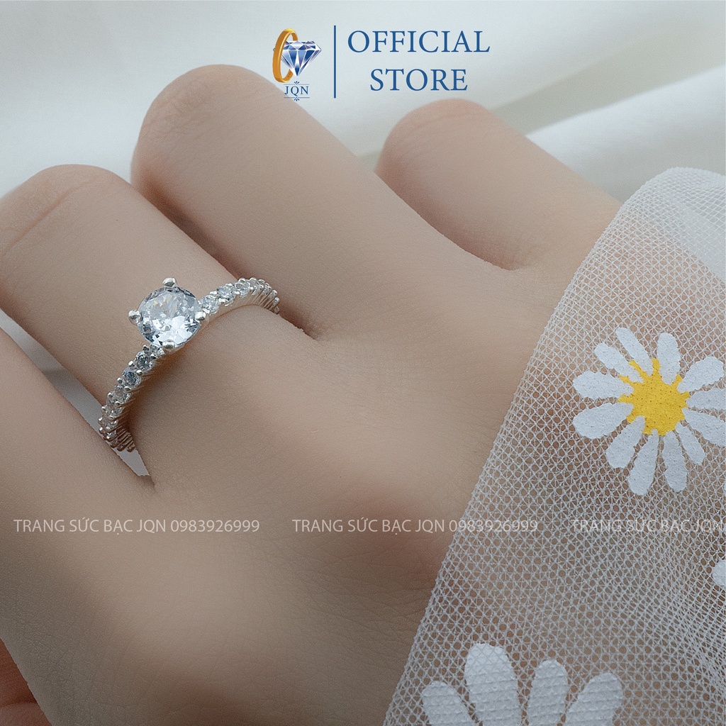 Nhẫn Nữ Bạc Thật JQN Nhẫn Đính Đá FULL N21