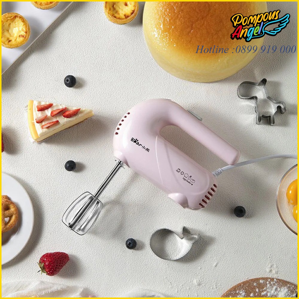 Máy đánh trứng cầm tay 5 tốc độ BEAR DDQ-A01G1 / DDQ-B02P5 màu hồng - xanh bảo hành 12 tháng