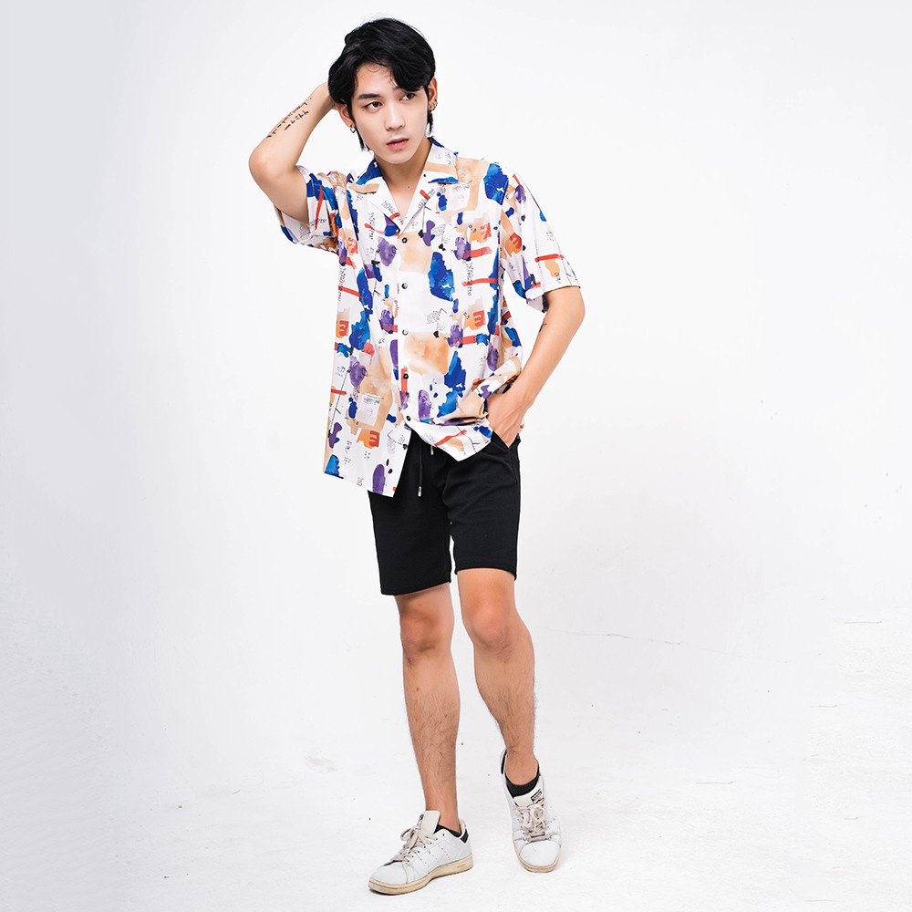 Áo sơ mi nam họa tiết GHOST, chất liệu vải lanh lụa mềm min, thoáng mát, không nhăn, Form  Regular -  ADORIS SM063 | BigBuy360 - bigbuy360.vn