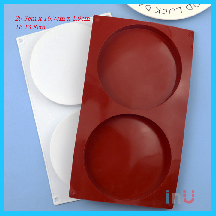 HCM - Khuôn silicon trụ tròn 2 ô to 13.8cm làm socola, đổ rau câu pudding, nướng bánh