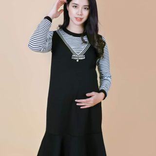 Váy bầu đầm bầu pha tay len Celina