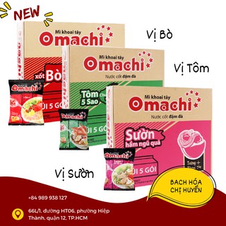Thùng 30 gói mì khoai tây Omachi sườn hầm ngũ quả/ tôm chua cay/ xốt bò hầm 80g