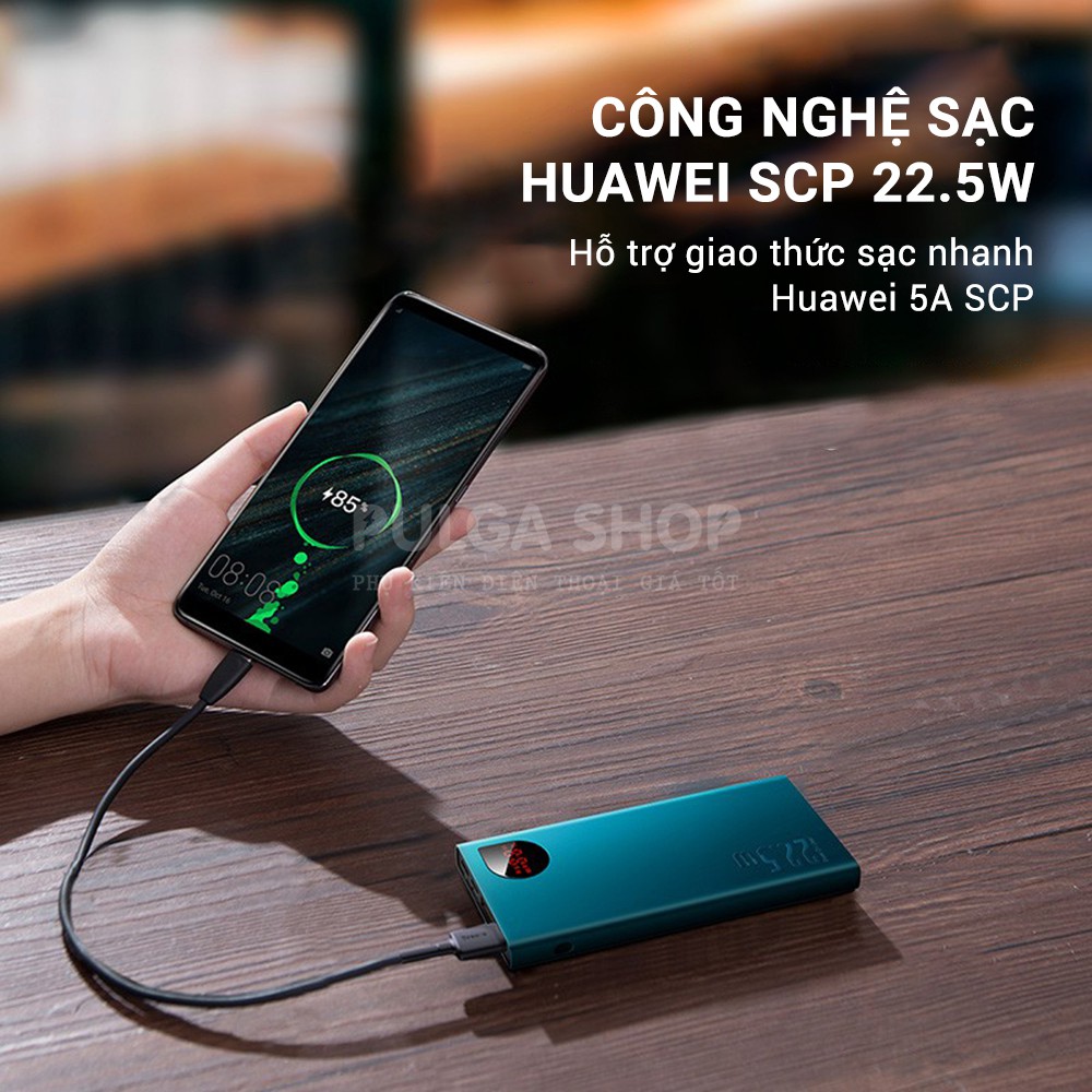 Pin Sạc Dự Phòng Sạc Nhanh 22.5W Baseus Dung Lượng 20000mAh Hỗ Trợ PD3.0/QC3.0 Cho Iphone Samsung Xiaomi Huawei Oppo