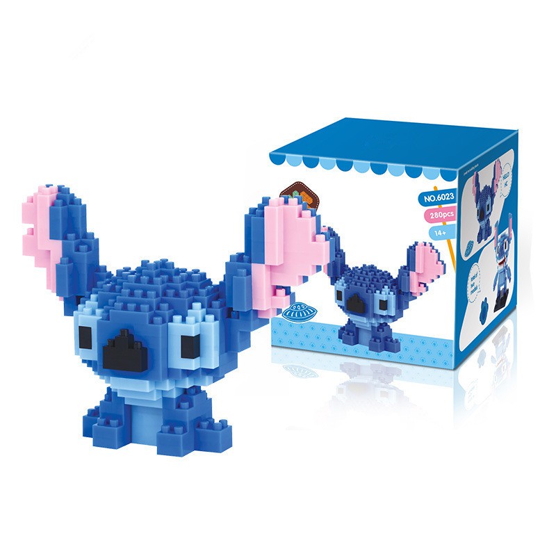 Bộ đồ chơi xếp hình stitch nhỏ kèm hộp đựng tiện lợi chất lượng