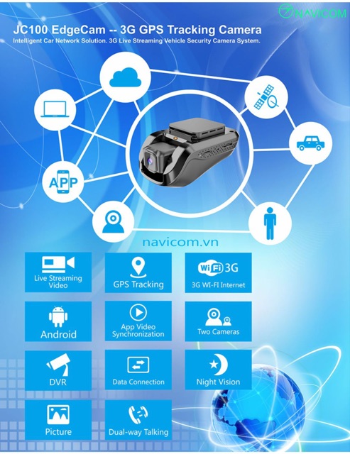 Camera hành trình, giám sát từ xa, xem trực tiếp từ xa JC100 | BigBuy360 - bigbuy360.vn