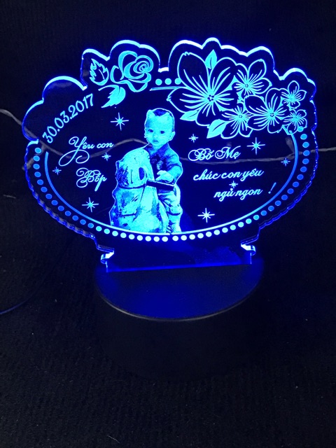 Khung Đèn Mica 3d, Khung Mica Trang Trí ~hình ảnh theo yêu cầu - Mã TRONHOA ( không kèm đế )