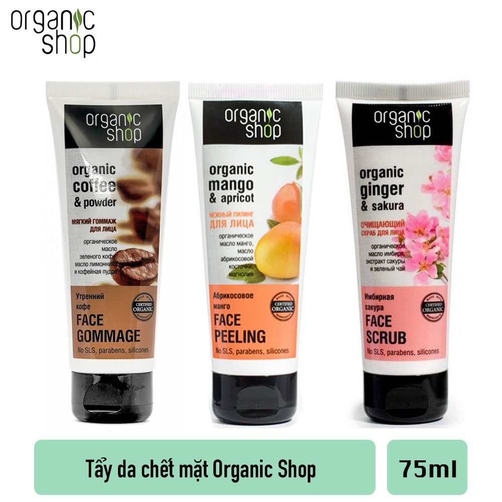 Tẩy Tế Bào Chết Mặt Organic Shop Organic Coffee & Powder Face Scrub 75ml