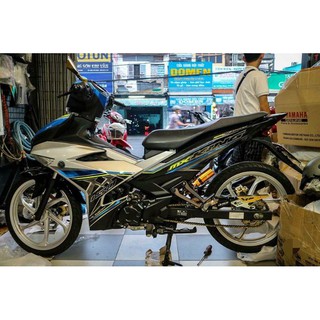 tem rời xe exciter 150 màu xanh bạc đen mxking, tem 3 lớp không bay màu - decal huyentran