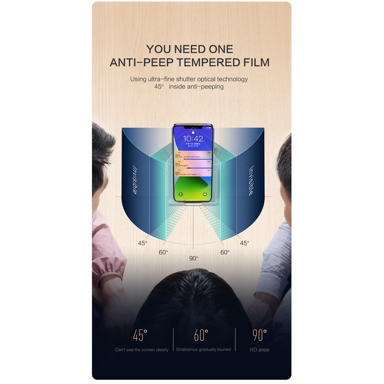SmartDevil Kính cường lực SMARTDEVIL chống nhìn trộm thích hợp cho iPhone 13 Pro max 12 Pro max 11 Pro max X/ XS/ XR/ XsMax/ SE
